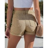 image:imageGRAPENT Jean Shorts Womens High Waisted Trendy Cuffed Hem Ripped Stretchy Casual 2026 Denim Jorts Summer ShortsKhaki