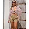image:imageGRAPENT Jean Shorts Womens High Waisted Trendy Cuffed Hem Ripped Stretchy Casual 2026 Denim Jorts Summer ShortsKhaki