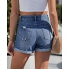 image:imageGRAPENT Jean Shorts Womens High Waisted Trendy Cuffed Hem Ripped Stretchy Casual 2026 Denim Jorts Summer ShortsPowder Blue