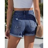 image:imageGRAPENT Jean Shorts Womens High Waisted Trendy Cuffed Hem Ripped Stretchy Casual 2026 Denim Jorts Summer ShortsSail Blue