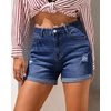 image:imageGRAPENT Jean Shorts Womens High Waisted Trendy Cuffed Hem Ripped Stretchy Casual 2026 Denim Jorts Summer ShortsSail Blue