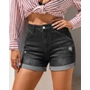 image:imageGRAPENT Jean Shorts Womens High Waisted Trendy Cuffed Hem Ripped Stretchy Casual 2026 Denim Jorts Summer ShortsWashed Black