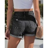 image:imageGRAPENT Jean Shorts Womens High Waisted Trendy Cuffed Hem Ripped Stretchy Casual 2026 Denim Jorts Summer ShortsWashed Black