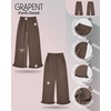 image:imageGRAPENT Linen Pants Women Wide Leg Ruffle Hem Pull On High Waisted Elastic Waist Cropped Ankle Casual Beach Summer PantsCoffee Brown