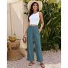 image:imageGRAPENT Linen Pants Women Wide Leg Ruffle Hem Pull On High Waisted Elastic Waist Cropped Ankle Casual Beach Summer PantsLake