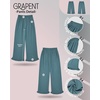 image:imageGRAPENT Linen Pants Women Wide Leg Ruffle Hem Pull On High Waisted Elastic Waist Cropped Ankle Casual Beach Summer PantsLake