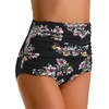 image:imageGRAPENT Womens High Waisted Swim Bottom Ruched Bikini Tankini Bottoms Tummy Control Swimsuit BriefsB 2022 Black Floral