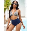 image:imageGRAPENT Womens High Waisted Swim Bottom Ruched Bikini Tankini Bottoms Tummy Control Swimsuit BriefsB Navy