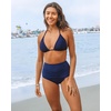 image:imageGRAPENT Womens High Waisted Swim Bottom Ruched Bikini Tankini Bottoms Tummy Control Swimsuit BriefsB Navy