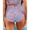 image:imageGRAPENT Womens High Waisted Swim Bottom Ruched Bikini Tankini Bottoms Tummy Control Swimsuit BriefsBlue Floral