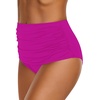 image:imageGRAPENT Womens High Waisted Swim Bottom Ruched Bikini Tankini Bottoms Tummy Control Swimsuit BriefsDeep Magenta