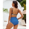 image:imageGRAPENT Womens High Waisted Swim Bottom Ruched Bikini Tankini Bottoms Tummy Control Swimsuit BriefsGray Blue