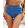 image:imageGRAPENT Womens High Waisted Swim Bottom Ruched Bikini Tankini Bottoms Tummy Control Swimsuit BriefsGray Blue