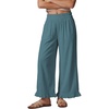 image:imageGRAPENT Linen Pants Women Wide Leg Ruffle Hem Pull On High Waisted Elastic Waist Cropped Ankle Casual Beach Summer PantsLake