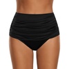 image:imageGRAPENT Womens High Waisted Swim Bottom Ruched Bikini Tankini Bottoms Tummy Control Swimsuit BriefsB Black