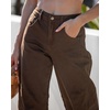 image:imageGRAPENT Barrel Jeans for Women Trendy High Waisted Wide Leg Baggy Cropped Relax Fit Stretch Denim Trouser Ankle PantsChocolate Brown
