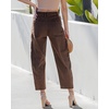 image:imageGRAPENT Barrel Jeans for Women Trendy High Waisted Wide Leg Baggy Cropped Relax Fit Stretch Denim Trouser Ankle PantsChocolate Brown