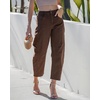 image:imageGRAPENT Barrel Jeans for Women Trendy High Waisted Wide Leg Baggy Cropped Relax Fit Stretch Denim Trouser Ankle PantsChocolate Brown