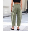 image:imageGRAPENT Barrel Jeans for Women Trendy High Waisted Wide Leg Baggy Cropped Relax Fit Stretch Denim Trouser Ankle PantsDusty Olive