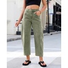 image:imageGRAPENT Barrel Jeans for Women Trendy High Waisted Wide Leg Baggy Cropped Relax Fit Stretch Denim Trouser Ankle PantsDusty Olive