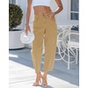image:imageGRAPENT Barrel Jeans for Women Trendy High Waisted Wide Leg Baggy Cropped Relax Fit Stretch Denim Trouser Ankle PantsKhaki
