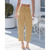 image:imageGRAPENT Barrel Jeans for Women Trendy High Waisted Wide Leg Baggy Cropped Relax Fit Stretch Denim Trouser Ankle PantsKhaki