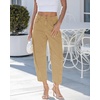 image:imageGRAPENT Barrel Jeans for Women Trendy High Waisted Wide Leg Baggy Cropped Relax Fit Stretch Denim Trouser Ankle PantsKhaki