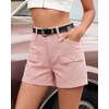image:imageGRAPENT Jean Shorts Womens High Waisted Stretchy Denim Jorts Trendy Casual Summer Cargo Pockets Shorts Country ConcertCandy Pink