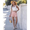 image:imageGRAPENT Jean Shorts Womens High Waisted Stretchy Denim Jorts Trendy Casual Summer Cargo Pockets Shorts Country ConcertCandy Pink