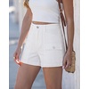 image:imageGRAPENT Jean Shorts Womens High Waisted Stretchy Denim Jorts Trendy Casual Summer Cargo Pockets Shorts Country ConcertCream White
