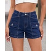 image:imageGRAPENT Jean Shorts Womens High Waisted Stretchy Denim Jorts Trendy Casual Summer Cargo Pockets Shorts Country ConcertDarkness Blue