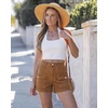 image:imageGRAPENT Jean Shorts Womens High Waisted Stretchy Denim Jorts Trendy Casual Summer Cargo Pockets Shorts Country ConcertGolden Brown