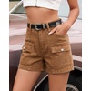 image:imageGRAPENT Jean Shorts Womens High Waisted Stretchy Denim Jorts Trendy Casual Summer Cargo Pockets Shorts Country ConcertGolden Brown