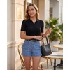 image:imageGRAPENT Jean Shorts Womens High Waisted Stretchy Denim Jorts Trendy Casual Summer Cargo Pockets Shorts Country ConcertMedium Blue