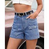 image:imageGRAPENT Jean Shorts Womens High Waisted Stretchy Denim Jorts Trendy Casual Summer Cargo Pockets Shorts Country ConcertMedium Blue