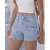 image:imageGRAPENT Jean Shorts Womens High Waisted Stretchy Denim Jorts Trendy Casual Summer Cargo Pockets Shorts Country ConcertRoadknight Blue