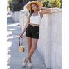 image:imageGRAPENT Jean Shorts Womens High Waisted Stretchy Denim Jorts Trendy Casual Summer Cargo Pockets Shorts Country ConcertWashed Black