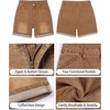 image:imageGRAPENT Jean Shorts for Women High Waisted Mid Thigh Cuffed Hem 5 Inch Inseam Stretchy Denim Shorts Summer Casual JortsGolden Brown