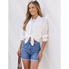 image:imageGRAPENT Jean Shorts for Women High Waisted Mid Thigh Cuffed Hem 5 Inch Inseam Stretchy Denim Shorts Summer Casual JortsMedium Blue