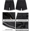 image:imageGRAPENT Jean Shorts for Women High Waisted Mid Thigh Cuffed Hem 5 Inch Inseam Stretchy Denim Shorts Summer Casual JortsWashed Black