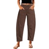 image:imageGRAPENT Barrel Jeans for Women Trendy High Waisted Wide Leg Baggy Cropped Relax Fit Stretch Denim Trouser Ankle PantsChocolate Brown