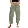 image:imageGRAPENT Barrel Jeans for Women Trendy High Waisted Wide Leg Baggy Cropped Relax Fit Stretch Denim Trouser Ankle PantsDusty Olive