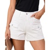 image:imageGRAPENT Jean Shorts Womens High Waisted Stretchy Denim Jorts Trendy Casual Summer Cargo Pockets Shorts Country ConcertCream White