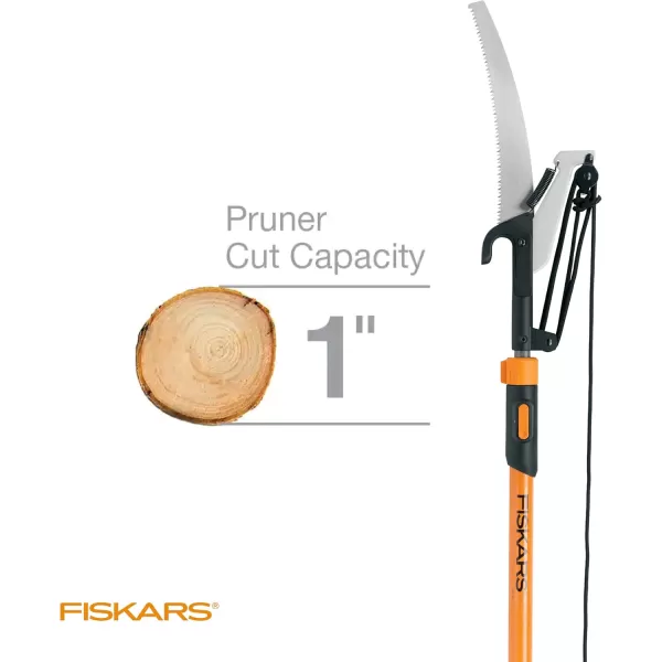 Fiskars 2in1 Extendable Tree Pruner and Pole Saw Extends to 12 feet with 12Inch DoubleGrind Saw and Double Locking SystemPole Saw  Pruner