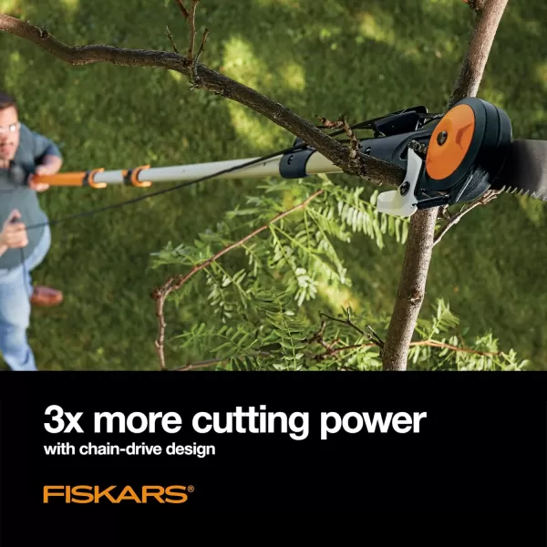 Fiskars 2in1 Extendable Tree Pruner and Pole Saw Extends to 12 feet with 12Inch DoubleGrind Saw and Double Locking SystemPole Saw  Pruner