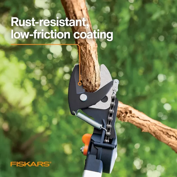 Fiskars 2in1 Extendable Tree Pruner and Pole Saw Extends to 12 feet with 12Inch DoubleGrind Saw and Double Locking SystemPole Saw  Pruner