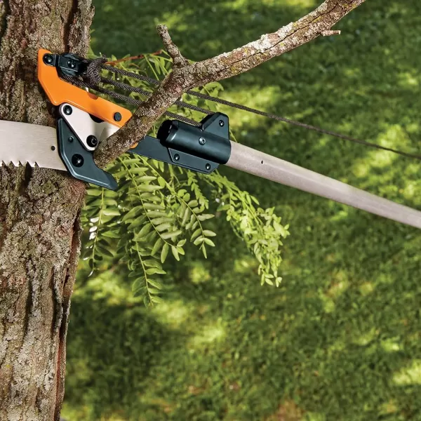 Fiskars 2in1 Extendable Tree Pruner and Pole Saw Extends to 12 feet with 12Inch DoubleGrind Saw and Double Locking SystemPole Saw  Pruner