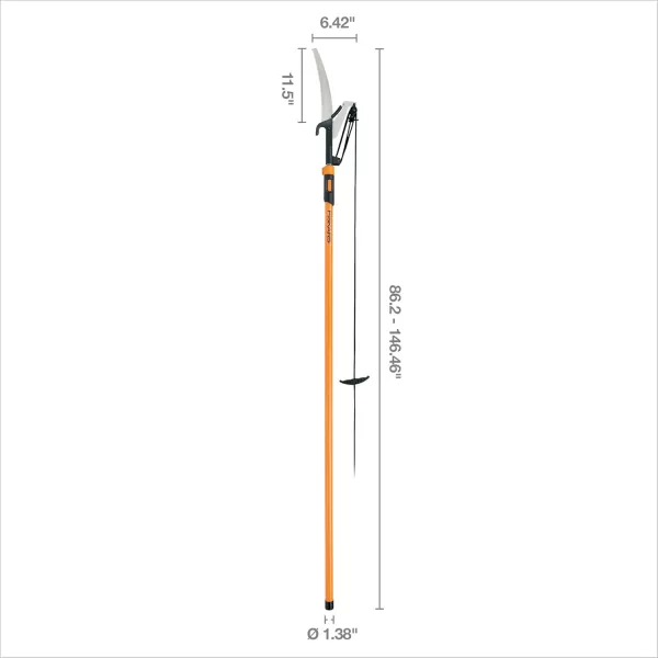 Fiskars 2in1 Extendable Tree Pruner and Pole Saw Extends to 12 feet with 12Inch DoubleGrind Saw and Double Locking SystemPole Saw  Pruner