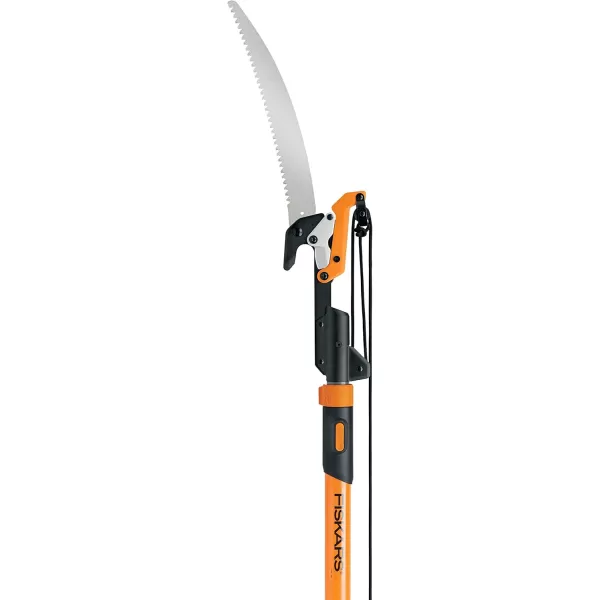 Fiskars 2in1 Extendable Tree Pruner and Pole Saw Extends to 12 feet with 12Inch DoubleGrind Saw and Double Locking SystemPole Saw  Pruner