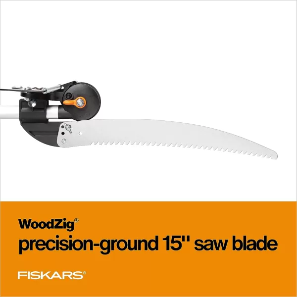 Fiskars 2in1 Extendable Tree Pruner and Pole Saw Extends to 12 feet with 12Inch DoubleGrind Saw and Double Locking SystemPole Saw  Pruner